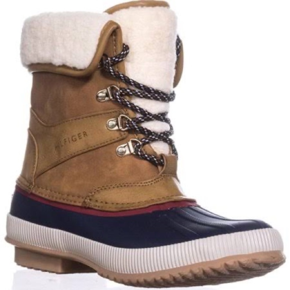 Tommy Hilfiger Womens Rustee Lined Snow Boots, Dark Natural